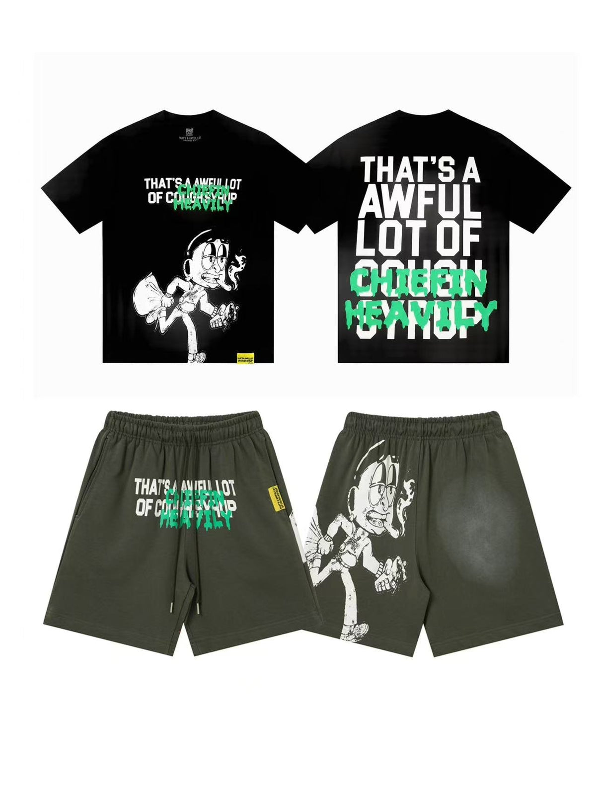 THAT'S A AWFUL LOT OF COUGH SYRUP Graphic Short-Sleeve Set