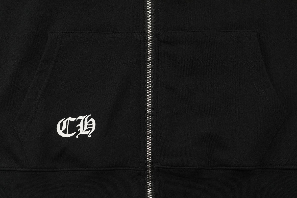 Chrome Hearts Blue Sanskrit Cross Zip Hoodie