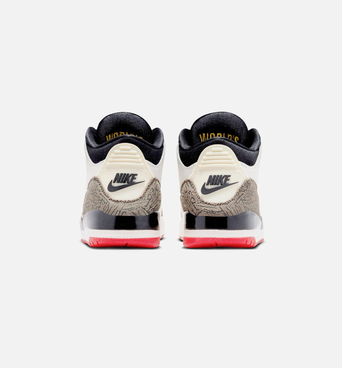 Air Jordan 3 Retro Sail and University Red Preschool Sneakers