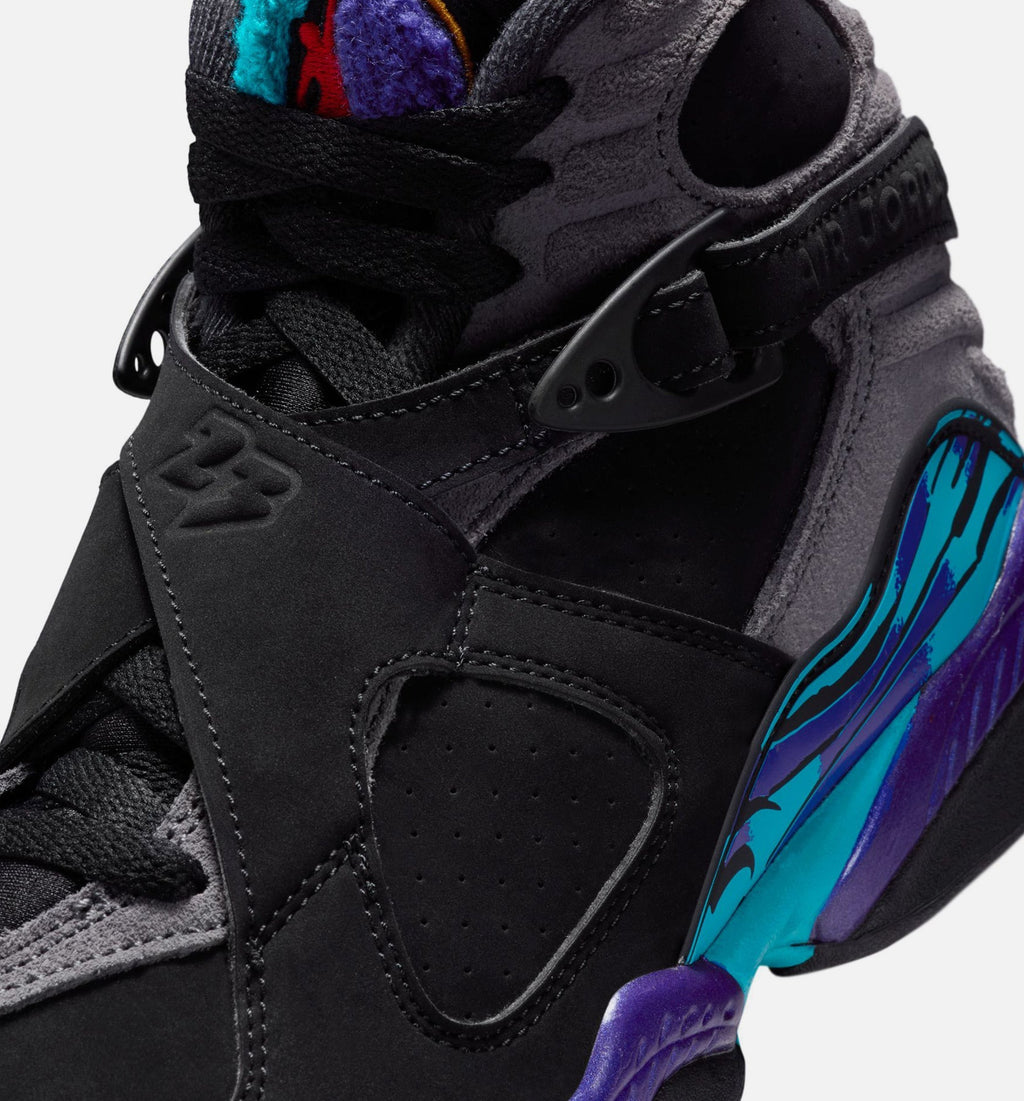 Air Jordan 8 Retro Aqua Kids' Shoes - Black/Aqua/Purple