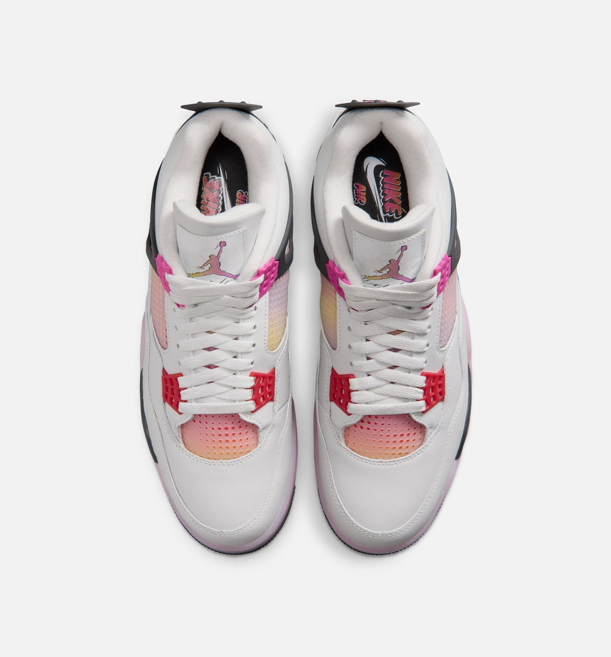 Air Jordan 4 Retro Comic Men's Sneakers - Off White / Fire Pink / Anthracite