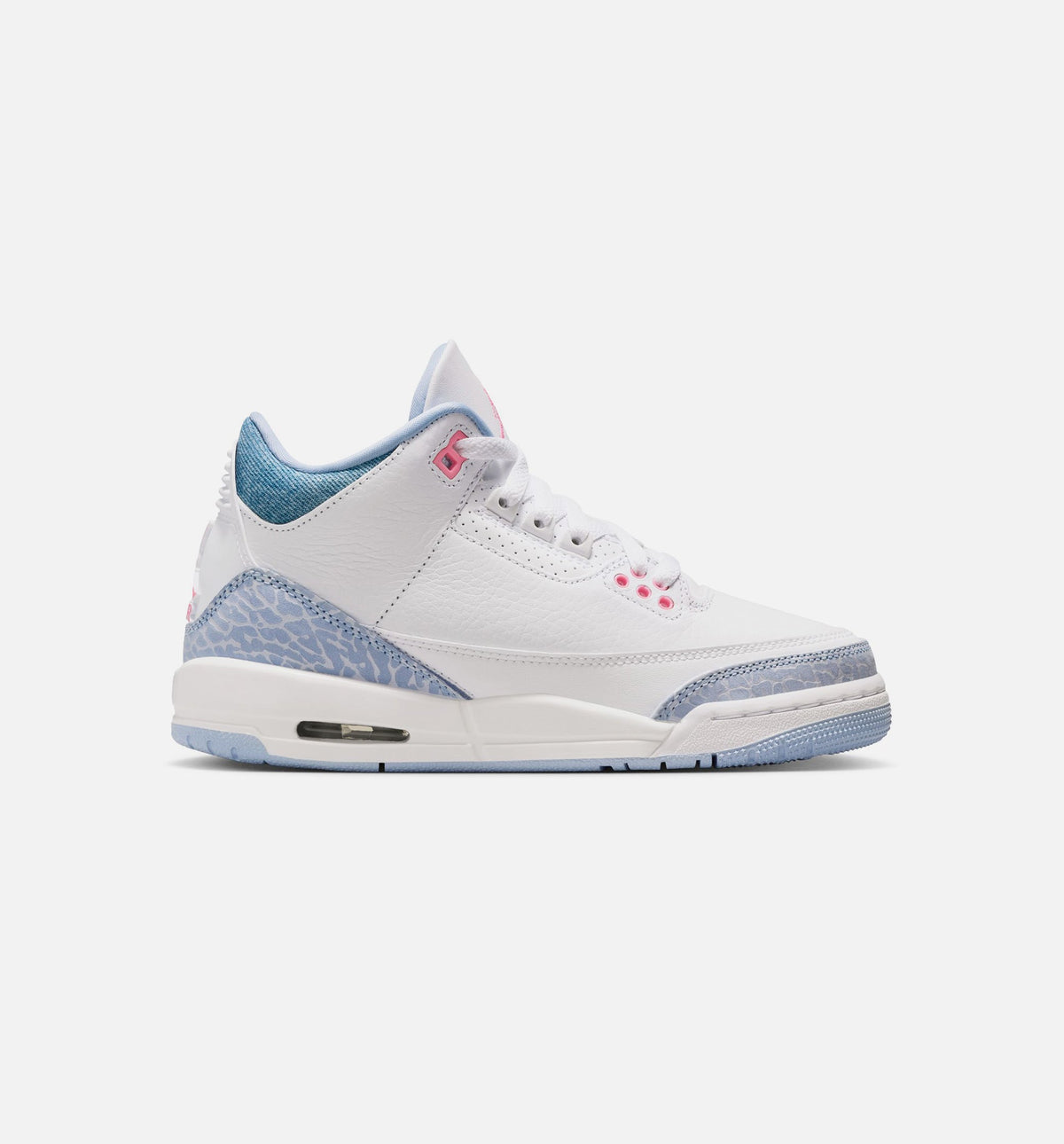 Air Jordan 3 Retro Cobalt Bliss Big Kids' Sneakers - White / Blue / Football Grey / Pink