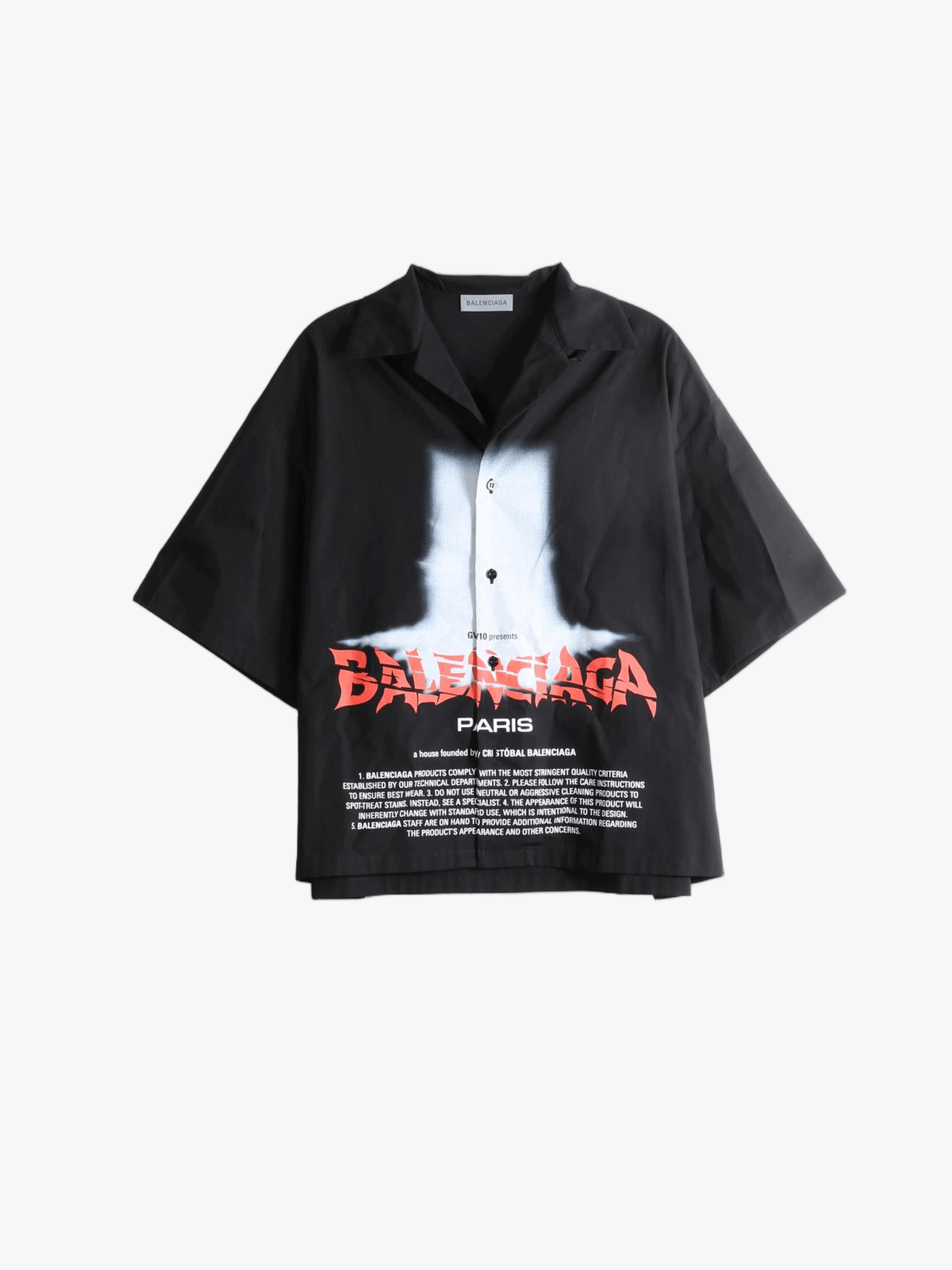 BALENCIAGA - Men Printed S/S Bowling Shirt