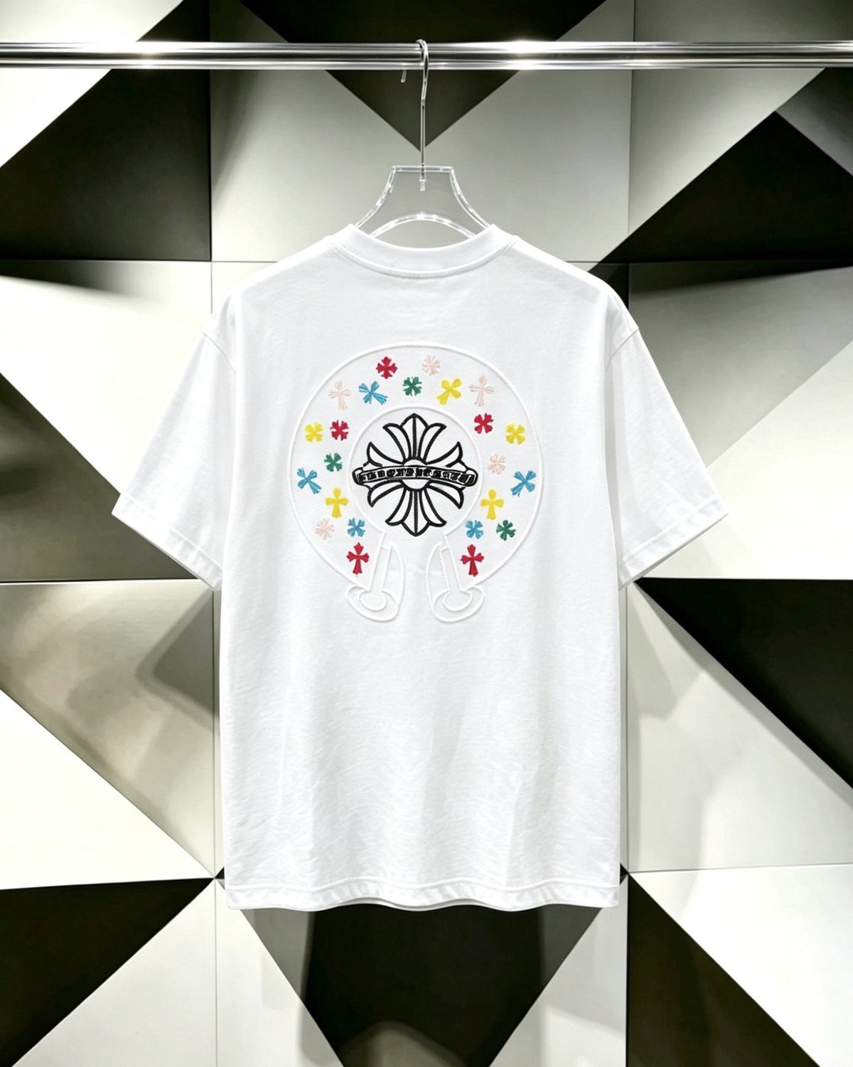 Chrome Hearts Horseshoe Cross Embroidered T-Shirt
