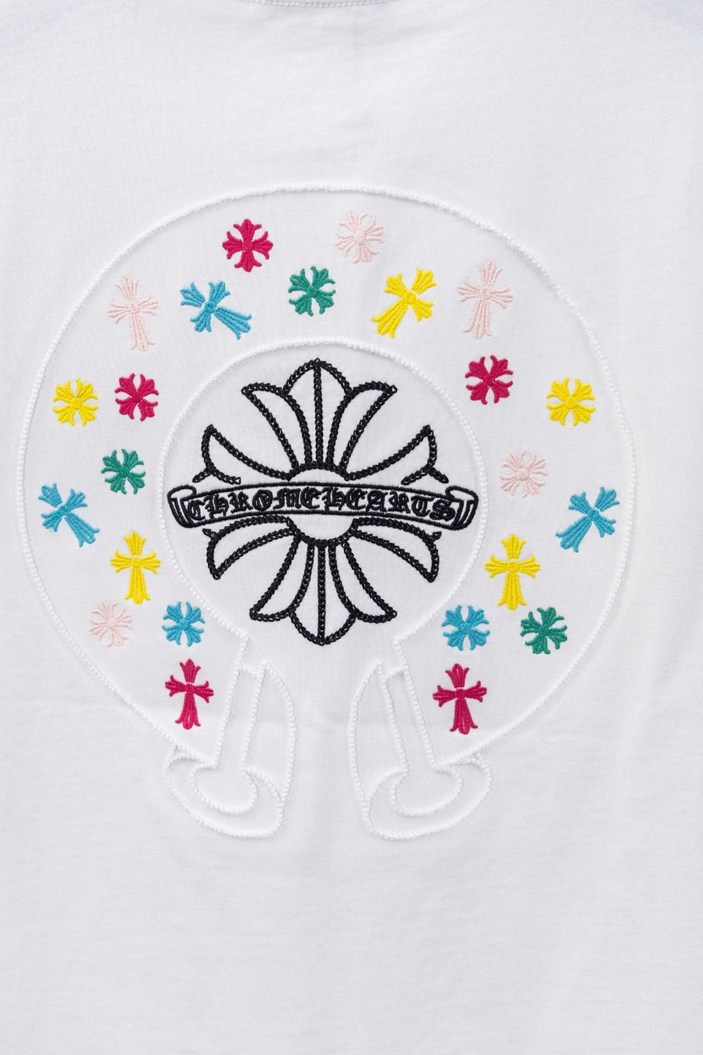 Chrome Hearts Horseshoe Cross Embroidered T-Shirt