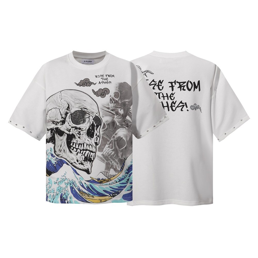 KLEEP 2005 Rise From the Ashes Skull Graphic T-Shirt