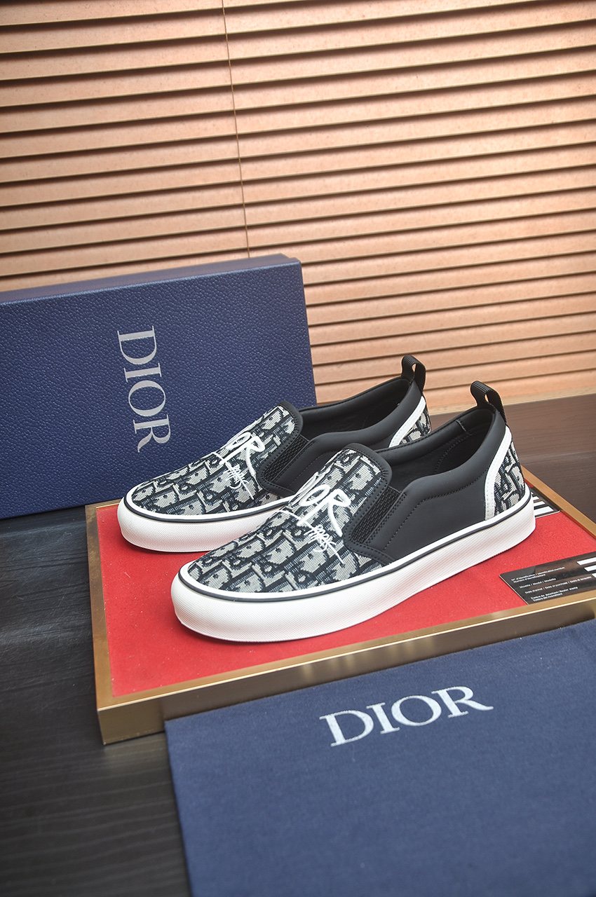Dior Patterned Slip-On Sneakers