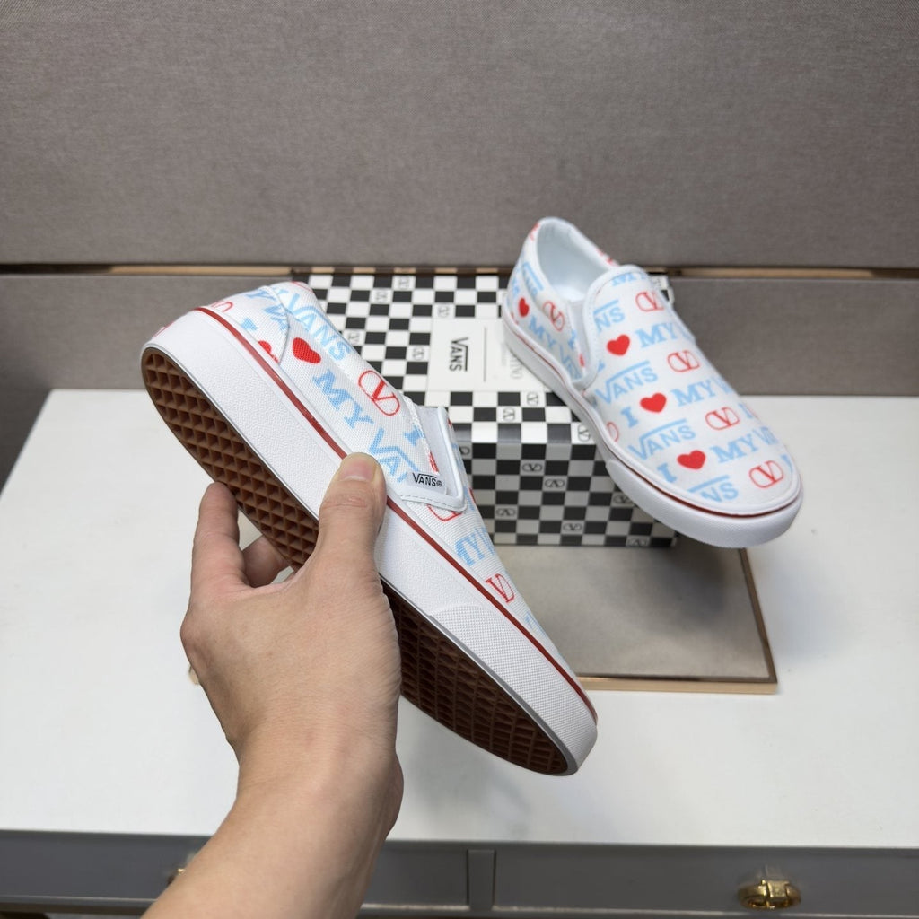 Vans White Graphic Low-Top Sneakers