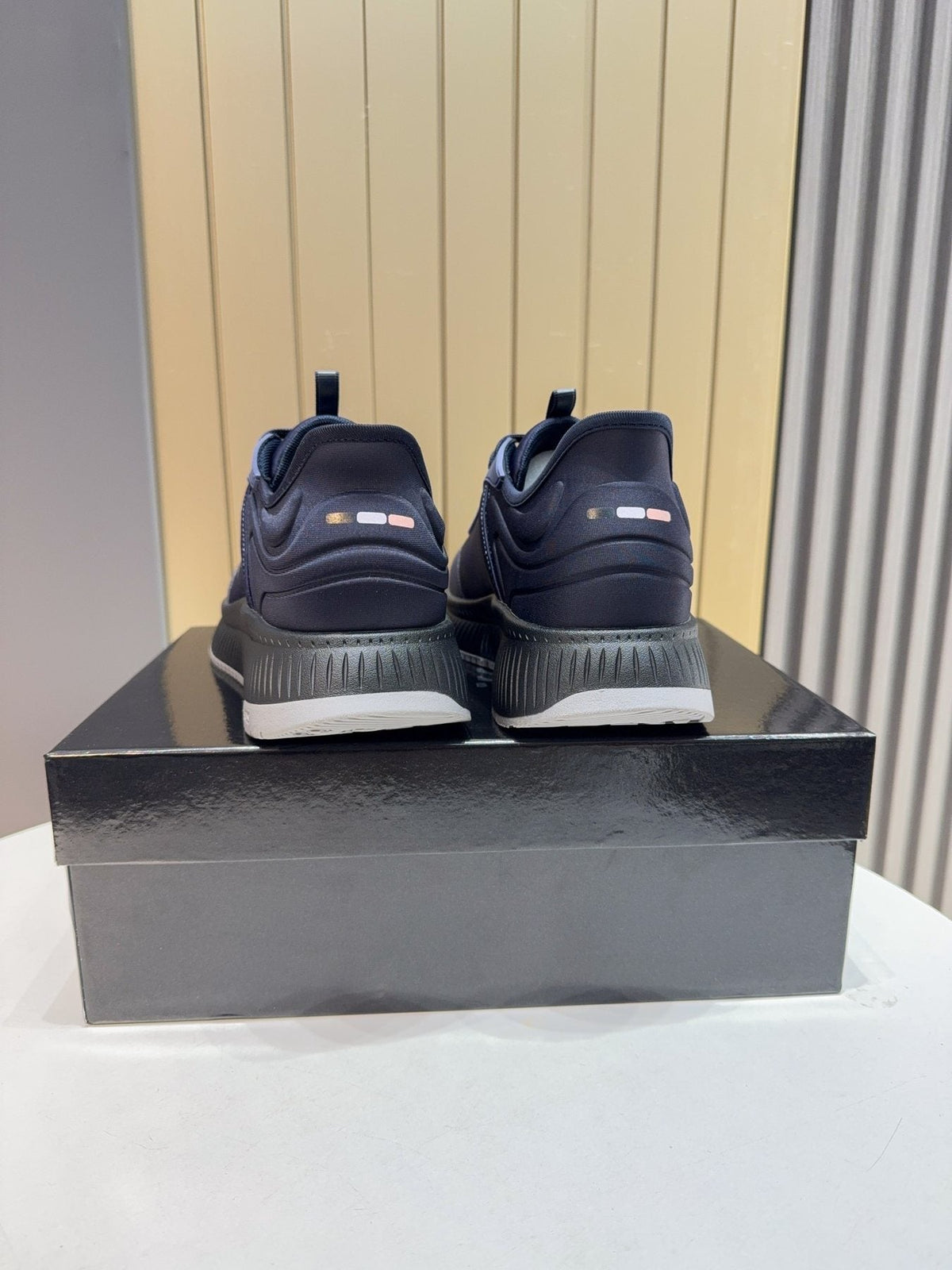 BOSS Navy Blue Lace-Up Sneakers