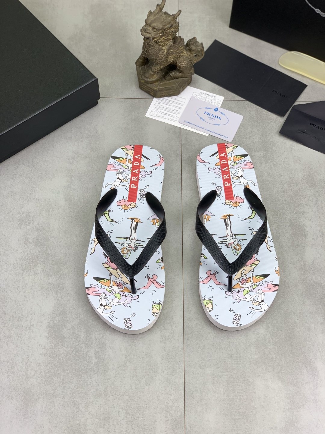Prada Printed Thong Flip-Flops