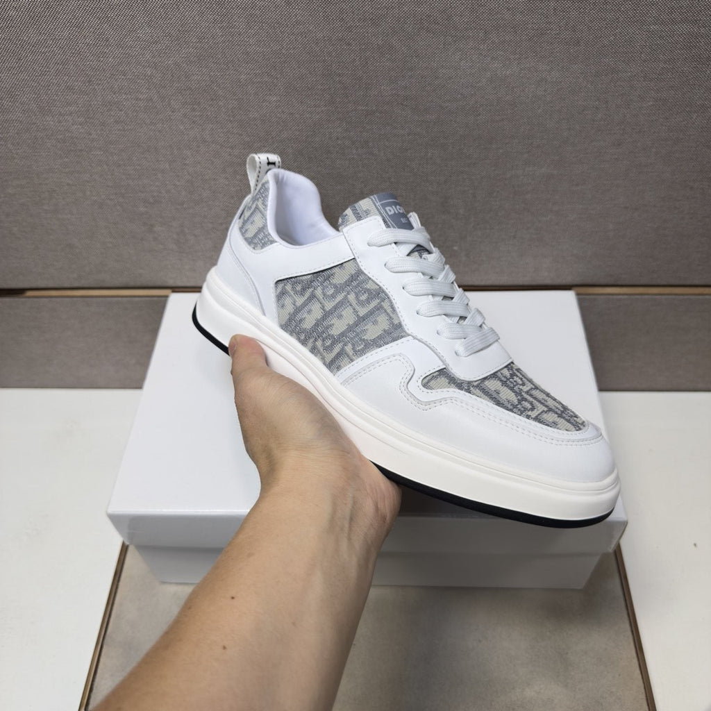 Dior Men's Patterned Panel Low-Top Sneakers
