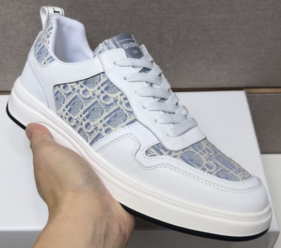 Dior Men's Patterned Panel Low-Top Sneakers
