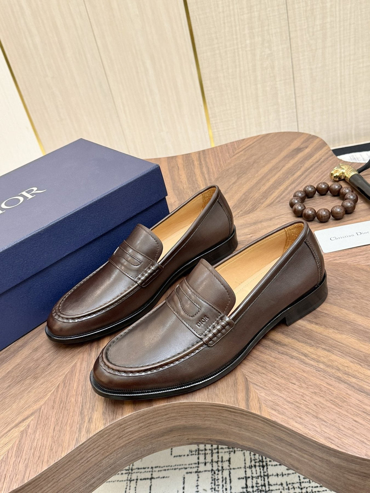 Dior Leather Penny Loafers