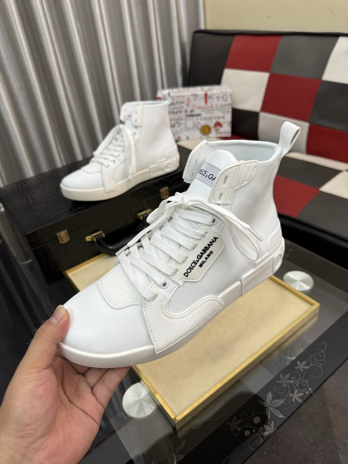 Dolce & Gabbana Paneled High-Top Sneakers