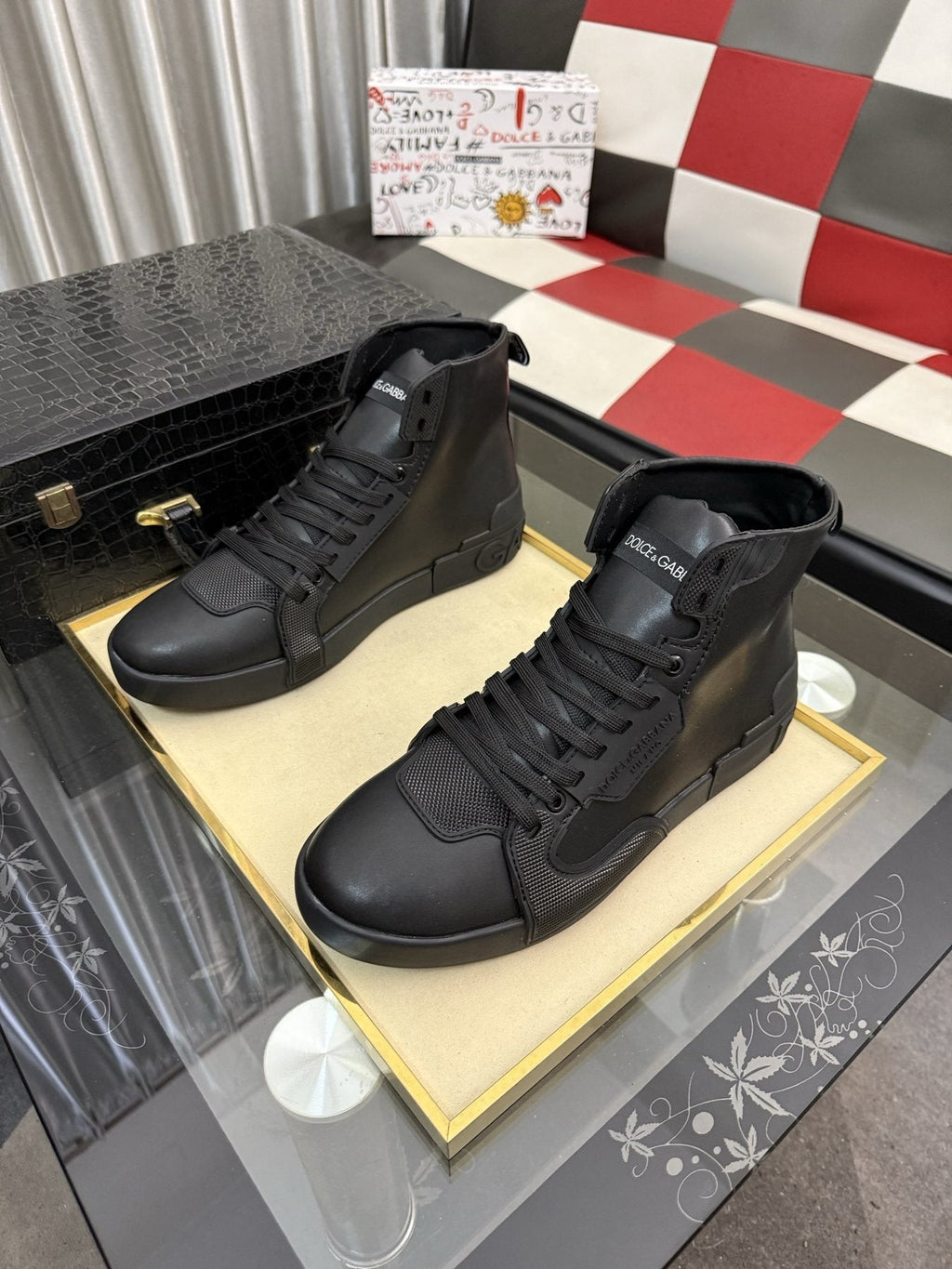 Dolce & Gabbana Paneled High-Top Sneakers