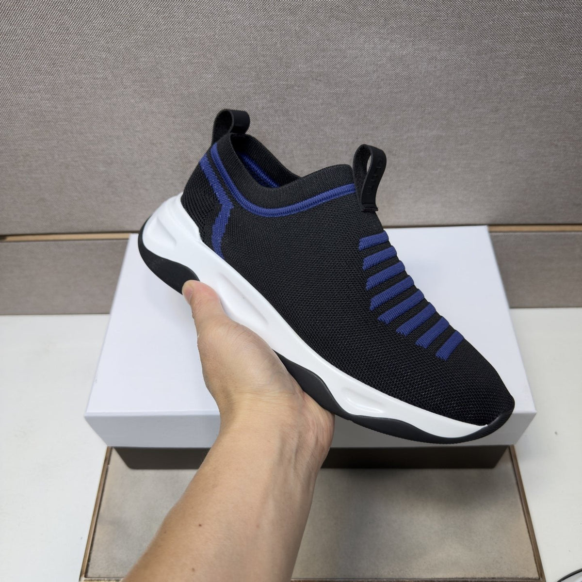 Berluti Men's Ribbed Slip-On Sneakers