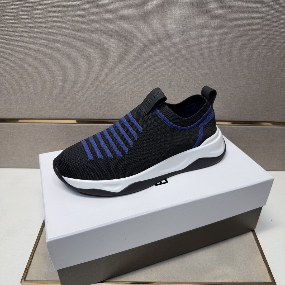 Berluti Men's Ribbed Slip-On Sneakers