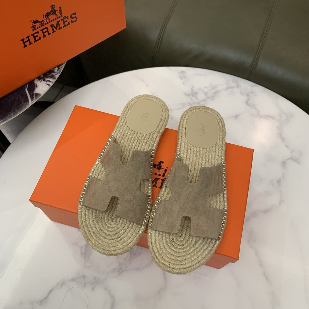 Hermès Men's H-Cut Braided Slide Sandals
