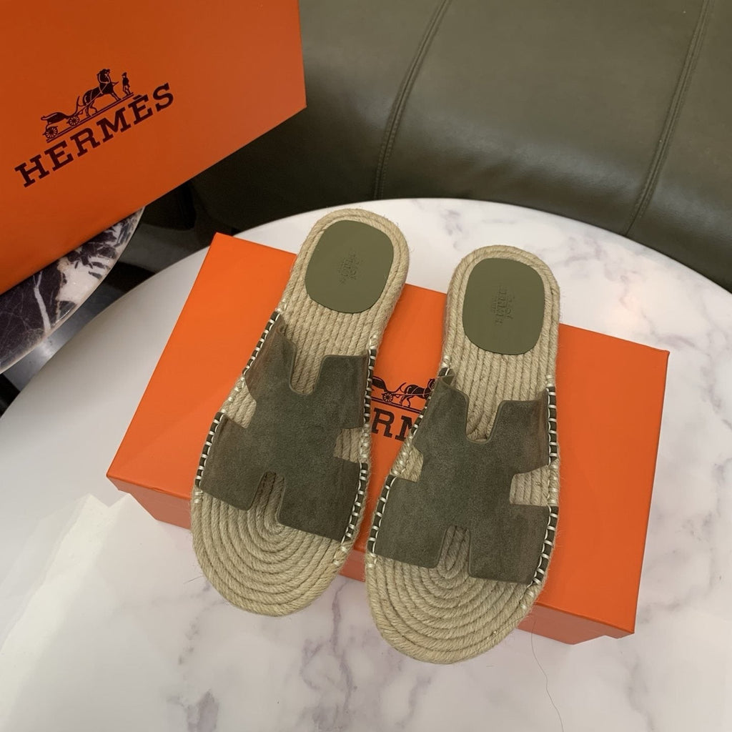 Hermès Men's H-Cut Braided Slide Sandals