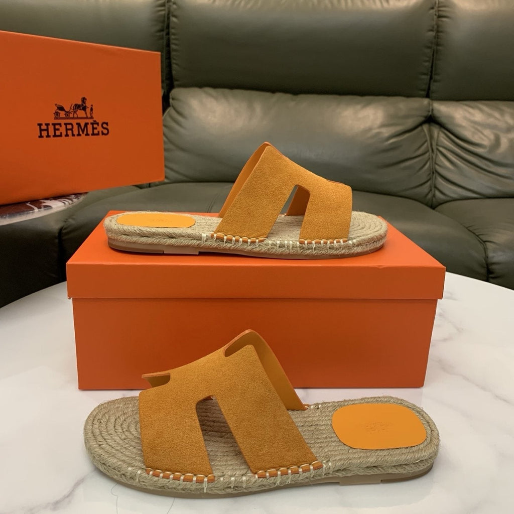 Hermès Men's H-Cut Braided Slide Sandals
