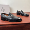 Berluti Men's Embossed Burnished Loafers