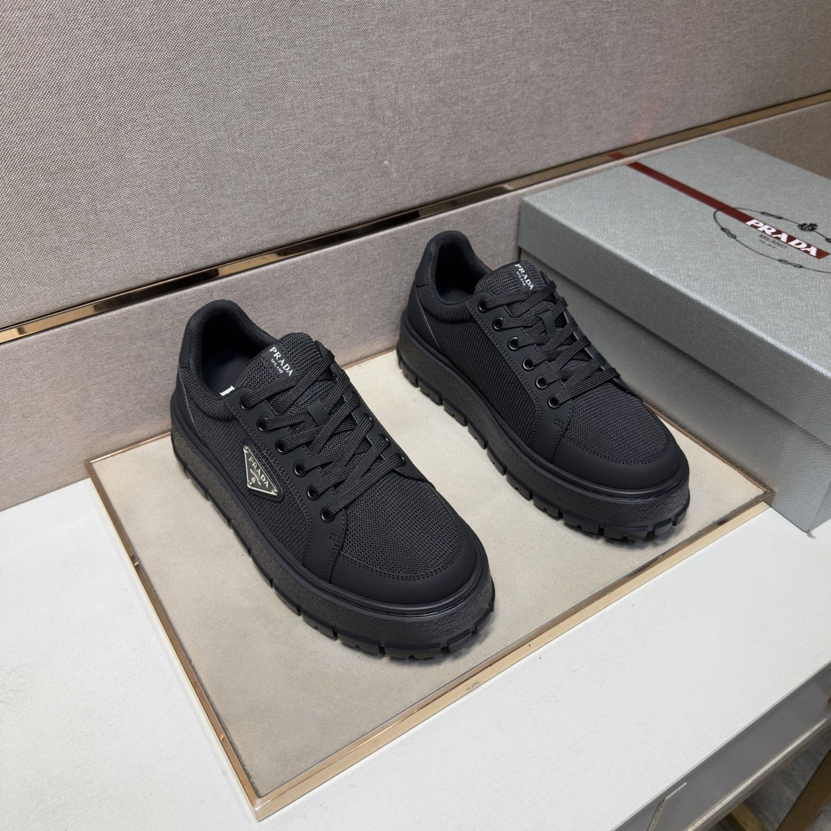 Prada Men's Paneled Low-Top Sneakers