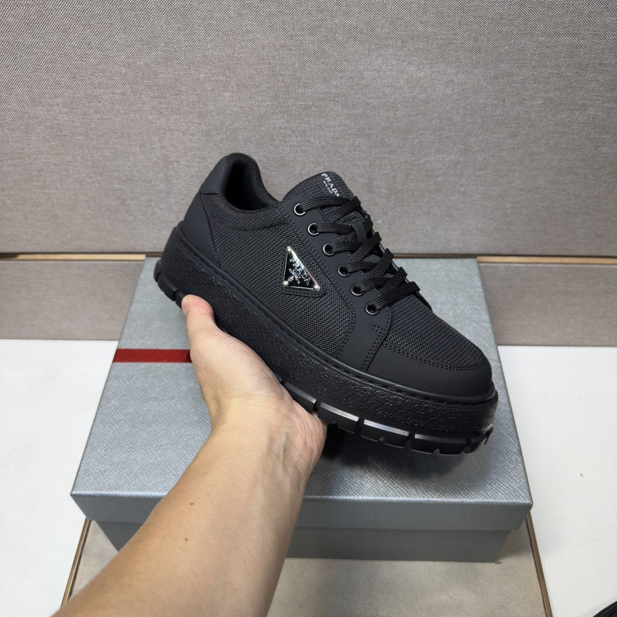 Prada Men's Paneled Low-Top Sneakers