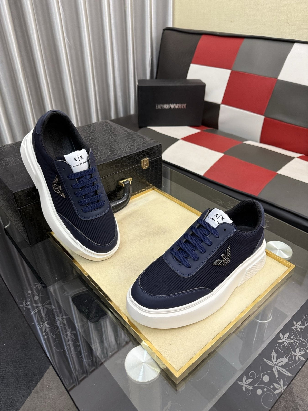 Armani Exchange Mesh Panel Sneakers