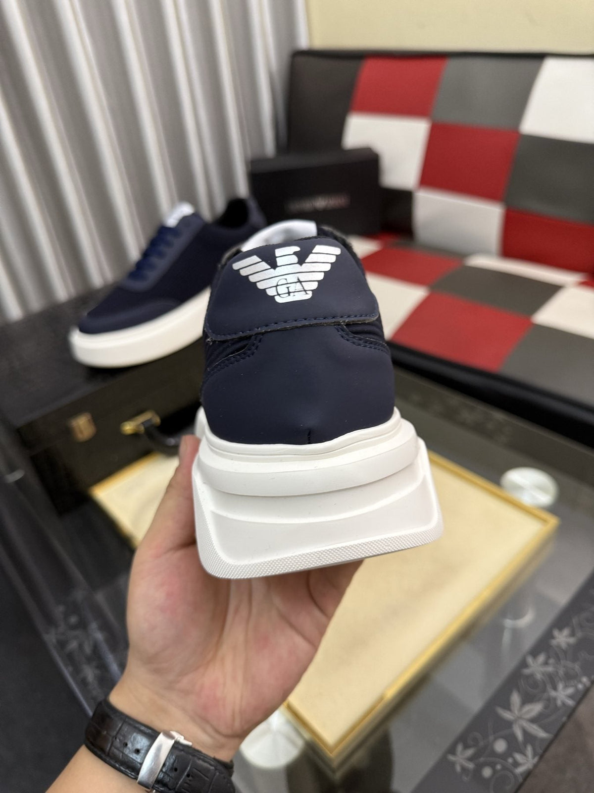 Armani Exchange Mesh Panel Sneakers