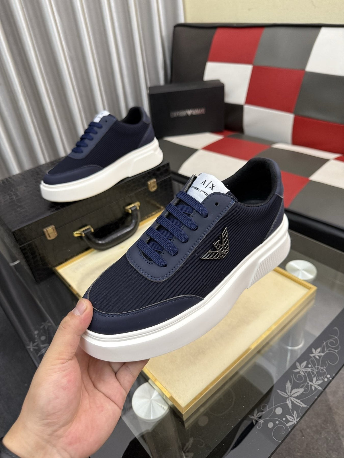 Armani Exchange Mesh Panel Sneakers