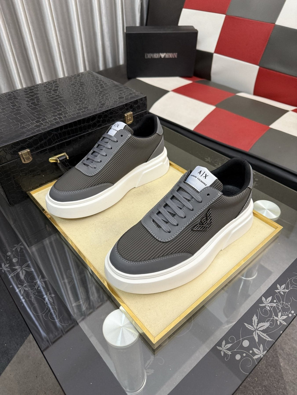 Armani Exchange Mesh Panel Sneakers