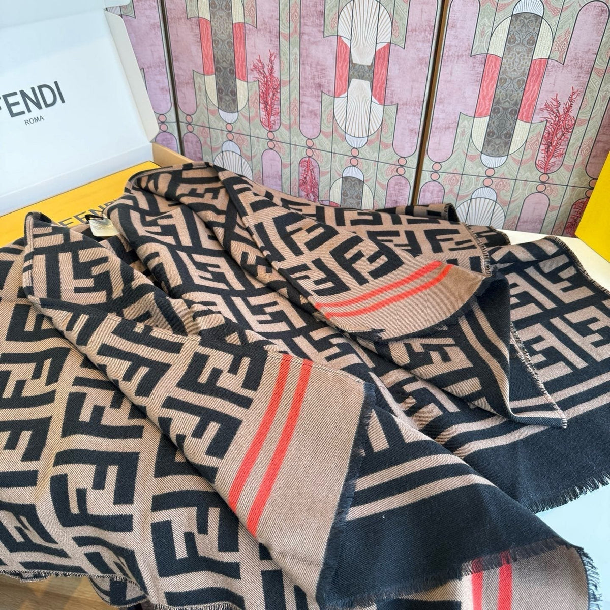 Fendi Geometric Shawl Wrap
