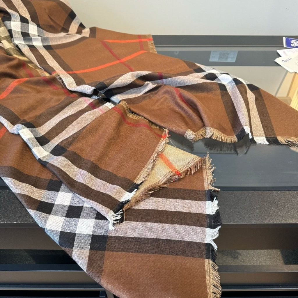 Burberry Charcoal Gray Plaid Scarf