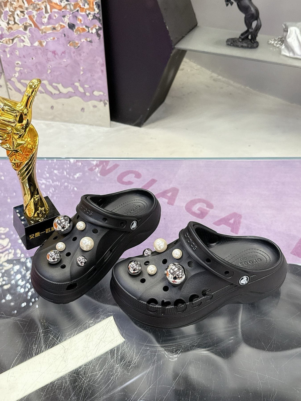 Crocs Pearl Charm Platform Clogs