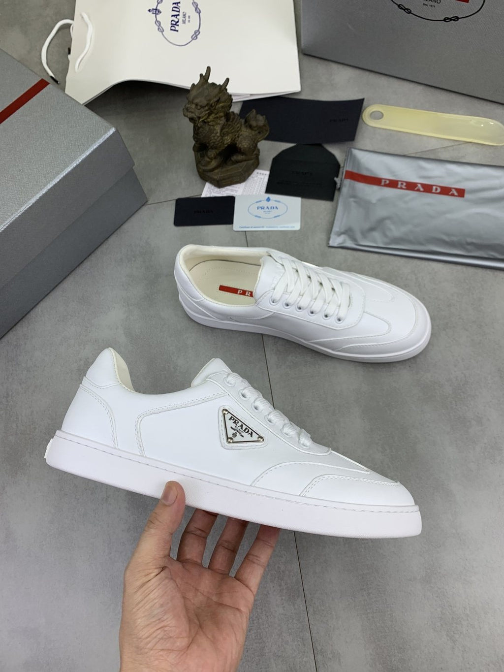 Prada Paneled Low-Top Sneakers