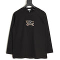 Burberry Check-Pattern Horse Emblem Long-Sleeve Shirt - Black