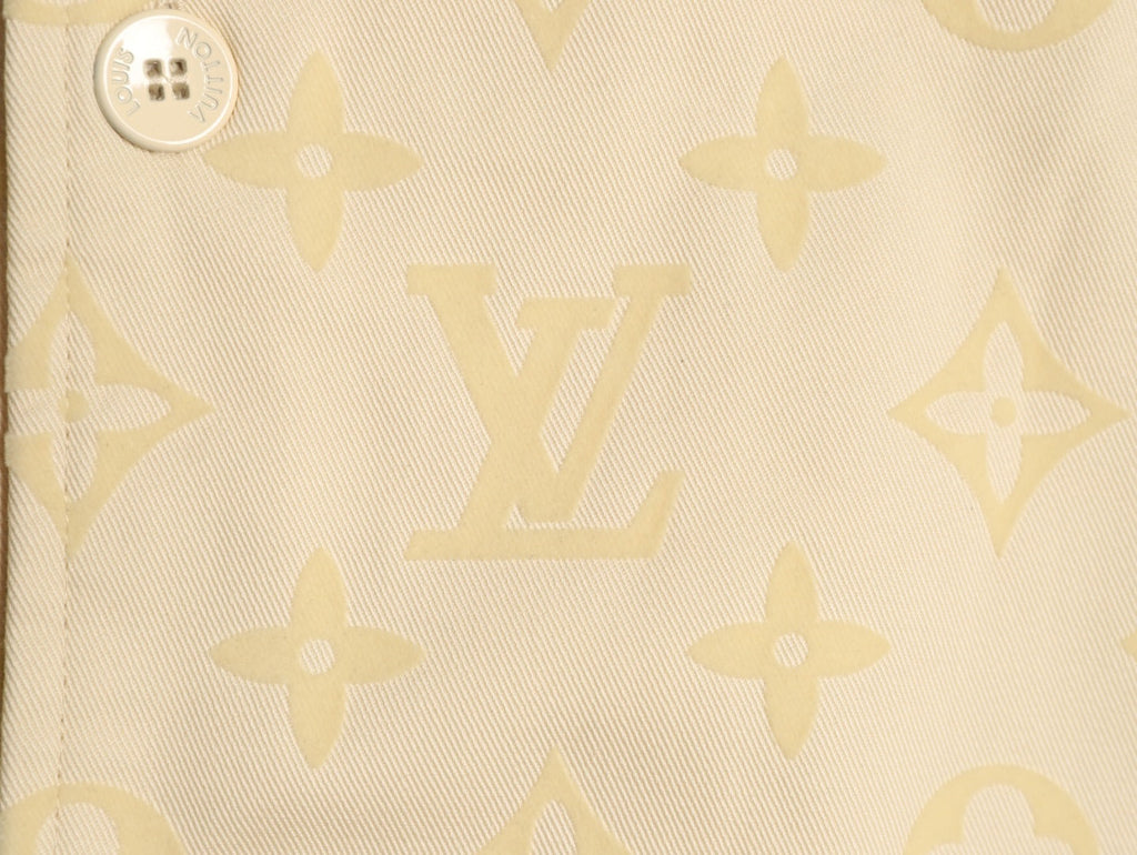 Louis Vuitton Flocked-Panel Shirt Jacket - Beige