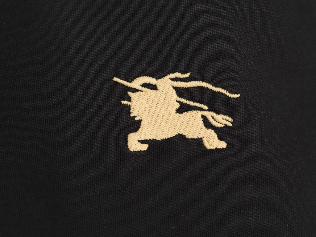 Burberry Oval Equestrian Back-Graphic Long-Sleeve Top - Black
