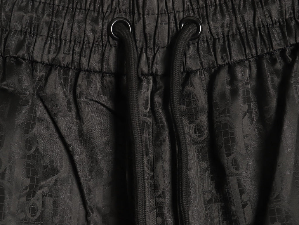Gucci Tonal Double-G-Style Allover Drawstring Shorts - Black